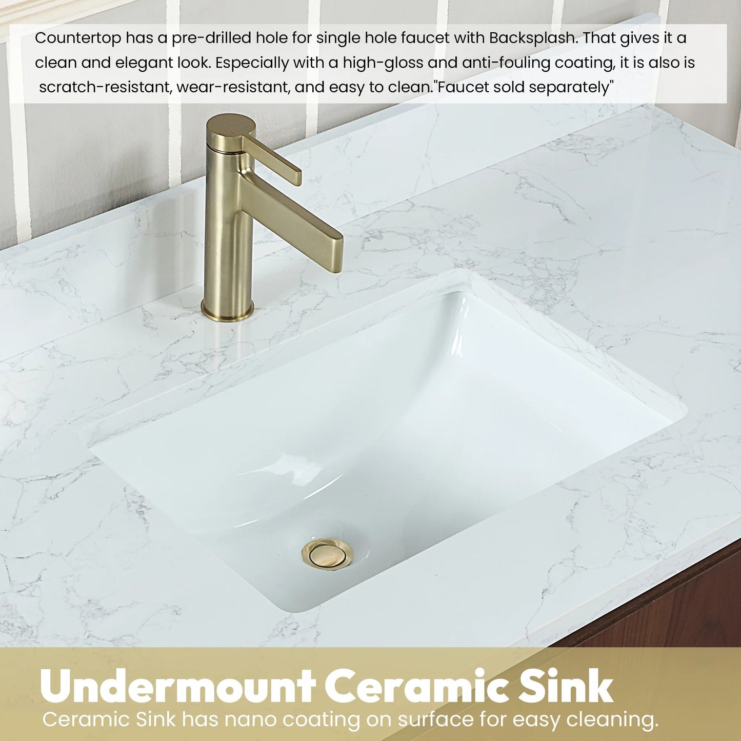Vinnova San 42-inch freestanding bathroom vanity in Natural Walnut — view 14