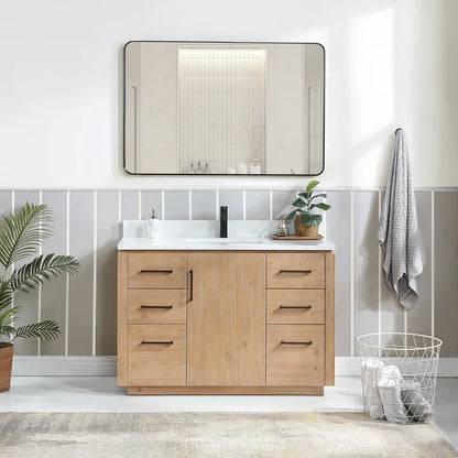 Vinnova San 48-inch freestanding bathroom vanity in Fir Wood Brown