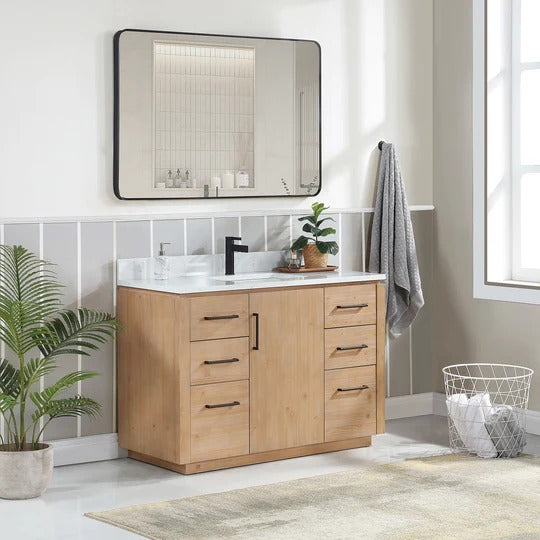 Vinnova San 48-inch freestanding bathroom vanity in Fir Wood Brown — view 2