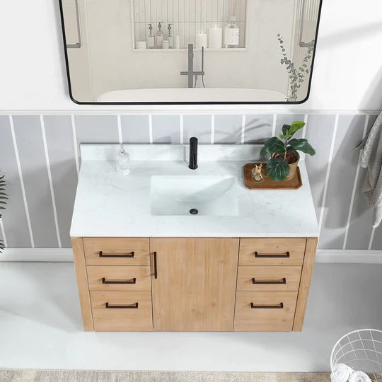 Vinnova San 48-inch freestanding bathroom vanity in Fir Wood Brown — view 3