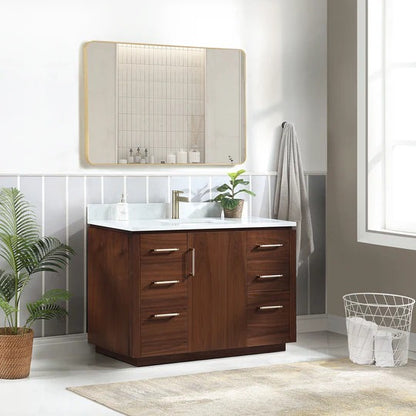 Vinnova San 48-inch freestanding bathroom vanity in Natural Walnut — view 2