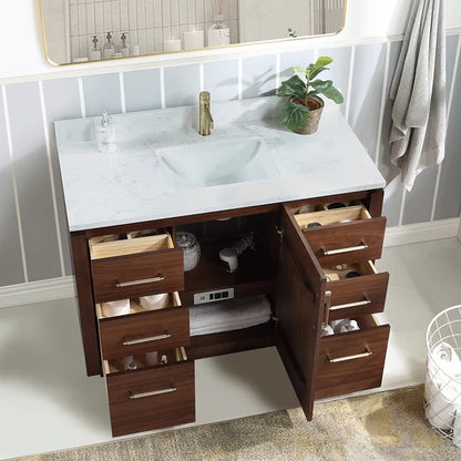 Vinnova San 48-inch freestanding bathroom vanity in Natural Walnut — view 4