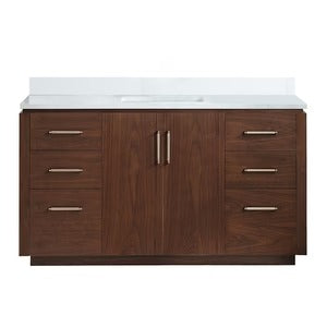 Vinnova San 60-inch freestanding bathroom vanity in Natural Walnut