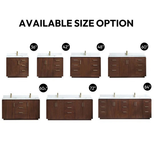 Vinnova San 60-inch freestanding bathroom vanity in Natural Walnut — view 9