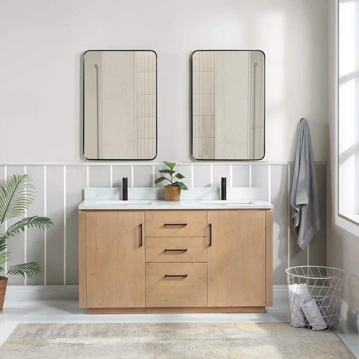 Vinnova San freestanding bathroom vanity in Fir Wood Brown