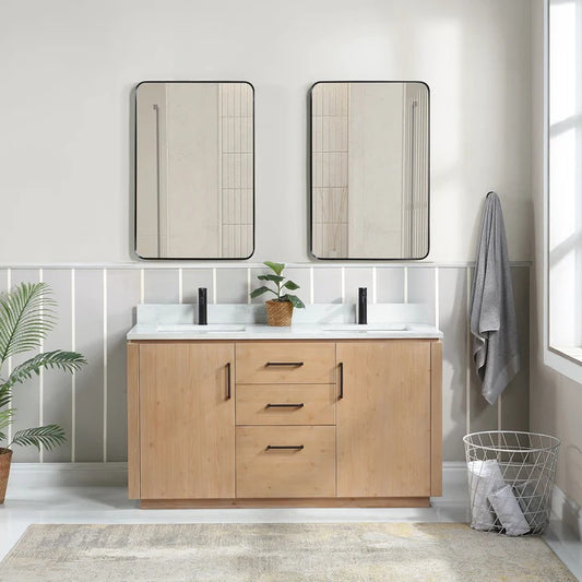 Vinnova San freestanding bathroom vanity in Fir Wood Brown