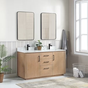 Vinnova San freestanding bathroom vanity in Fir Wood Brown — view 2