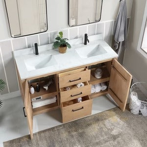 Vinnova San freestanding bathroom vanity in Fir Wood Brown — view 4