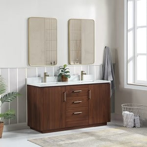 Vinnova San freestanding bathroom vanity in Natural Walnut — view 2