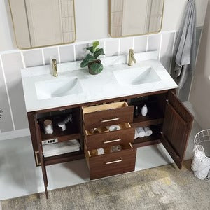 Vinnova San freestanding bathroom vanity in Natural Walnut — view 4