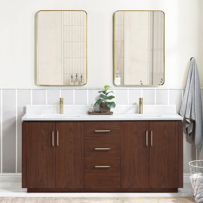 Vinnova San 72-inch freestanding bathroom vanity in Natural Walnut — view 2