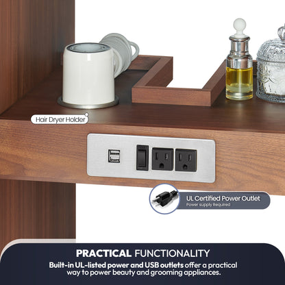 Vinnova San 72-inch freestanding bathroom vanity in Natural Walnut — view 12