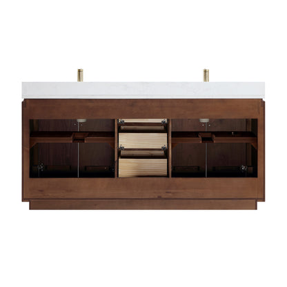 Vinnova San 72-inch freestanding bathroom vanity in Natural Walnut — view 16