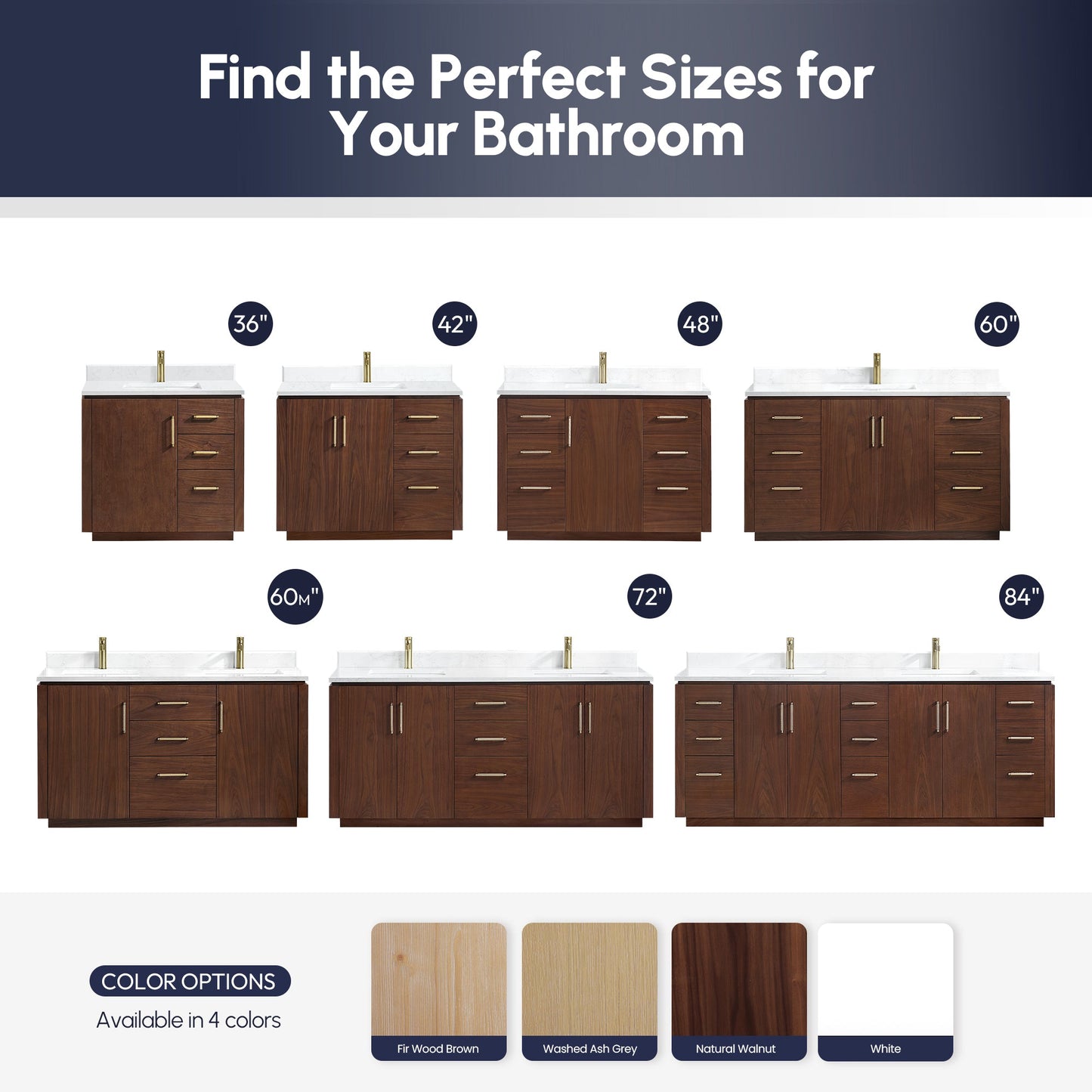 Vinnova San 72-inch freestanding bathroom vanity in Natural Walnut — view 18