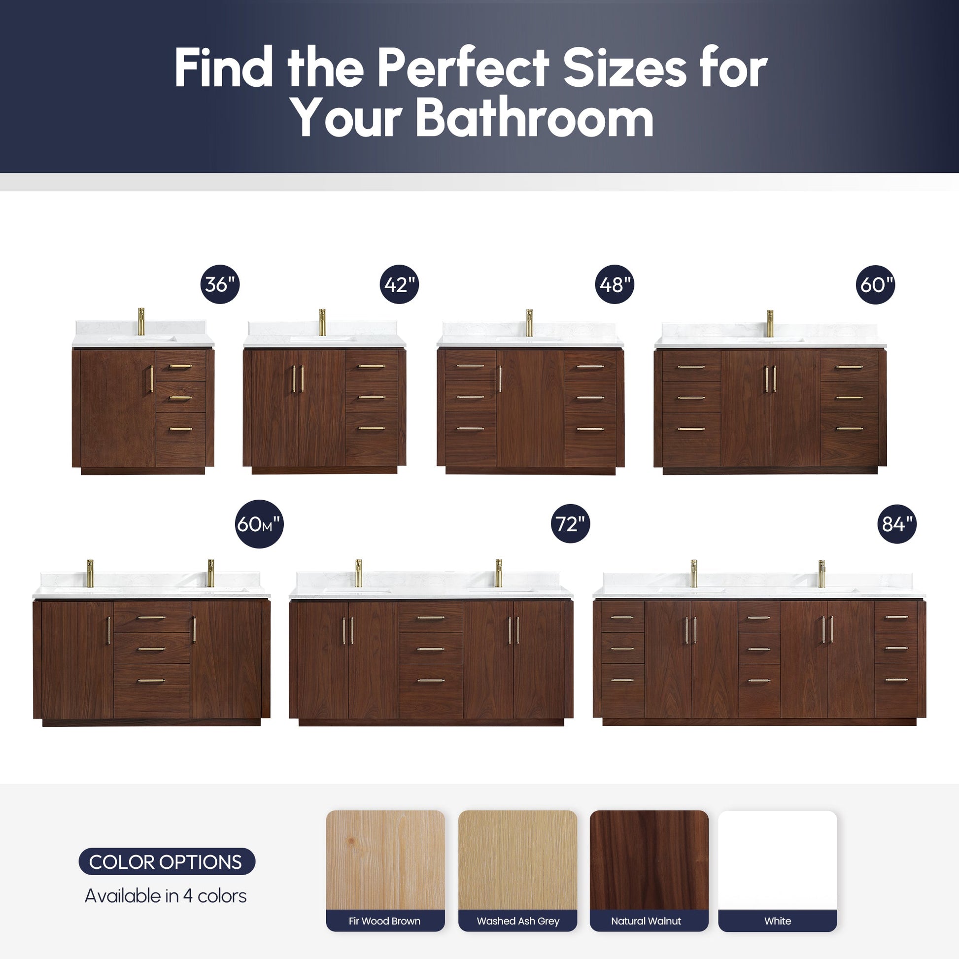 Vinnova San 72-inch freestanding bathroom vanity in Natural Walnut — view 18