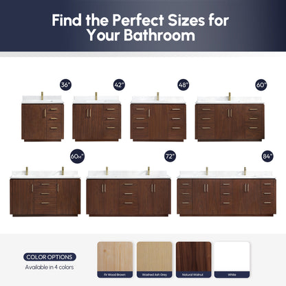 Vinnova San 72-inch freestanding bathroom vanity in Natural Walnut — view 18
