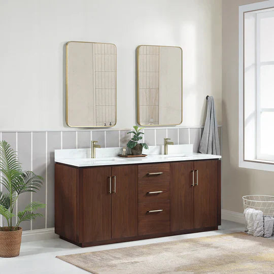 Vinnova San 72-inch freestanding bathroom vanity in Natural Walnut — view 7