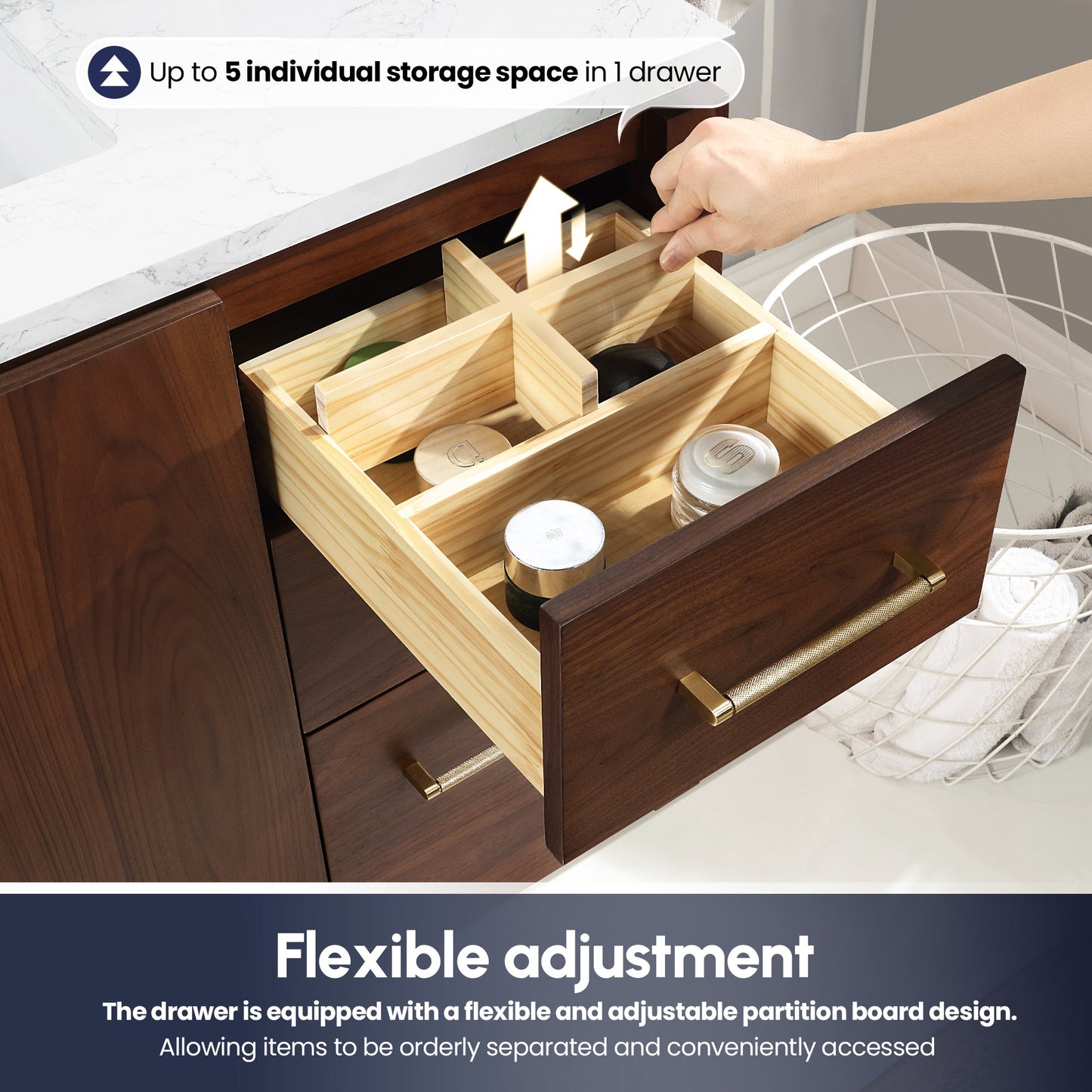 Vinnova San 72-inch freestanding bathroom vanity in Natural Walnut — view 10