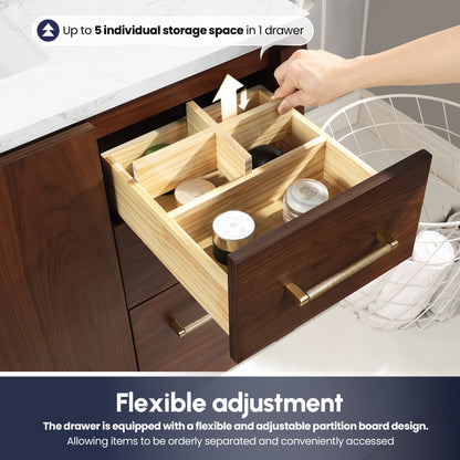 Vinnova San 72-inch freestanding bathroom vanity in Natural Walnut — view 10