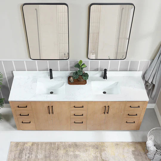 Vinnova San 84-inch freestanding bathroom vanity in Fir Wood Brown — view 6