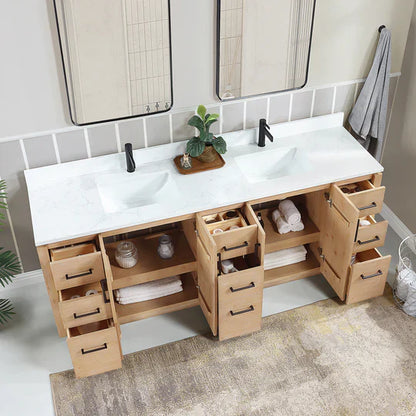 Vinnova San 84-inch freestanding bathroom vanity in Fir Wood Brown — view 3