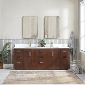 Vinnova San 84-inch freestanding bathroom vanity in Natural Walnut — view 11