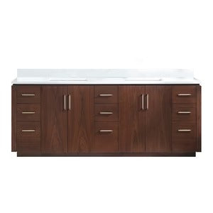 Vinnova San 84-inch freestanding bathroom vanity in Natural Walnut
