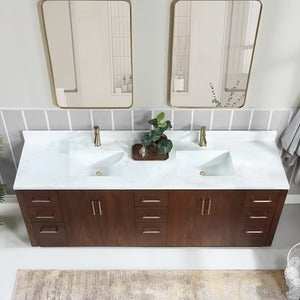Vinnova San 84-inch freestanding bathroom vanity in Natural Walnut — view 6