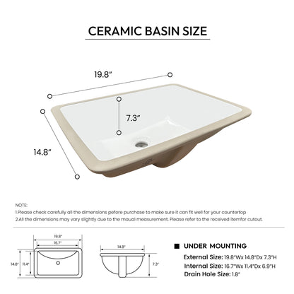 Vinnova, Jaen 25 in. W x 22 in. D Composite Stone Vanity Top in Grain White with White Rectangular Single Sink