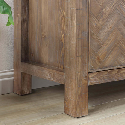 Vinnova Javier 72-inch free-standing double vanity in antique gray spruce with white grain composite top