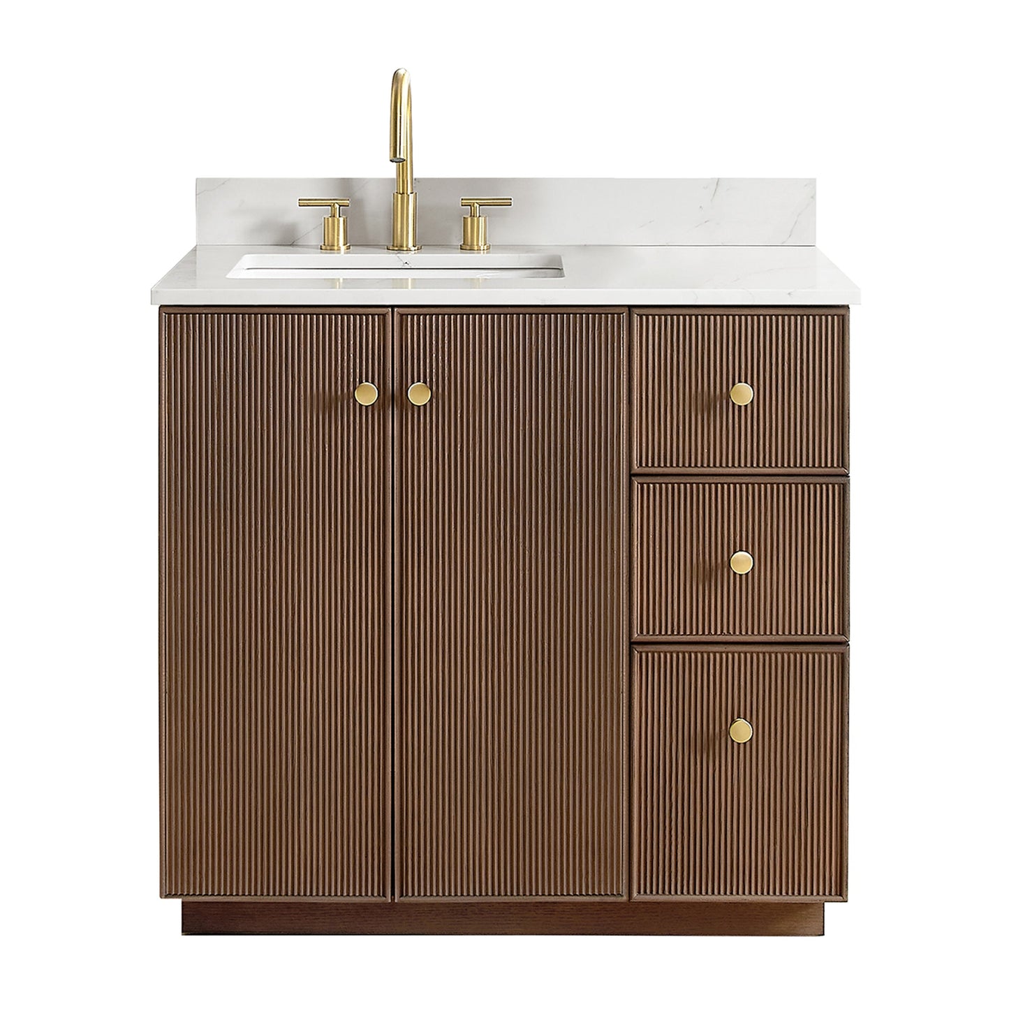Vinnova Oza 36-inch freestanding bathroom vanity in Aged Dark Brown Oak — view 11