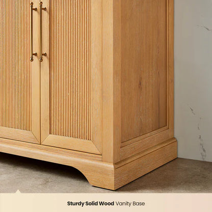 Vinnova Tokyo 84-inch freestanding bathroom vanity in Natural Brown — view 5