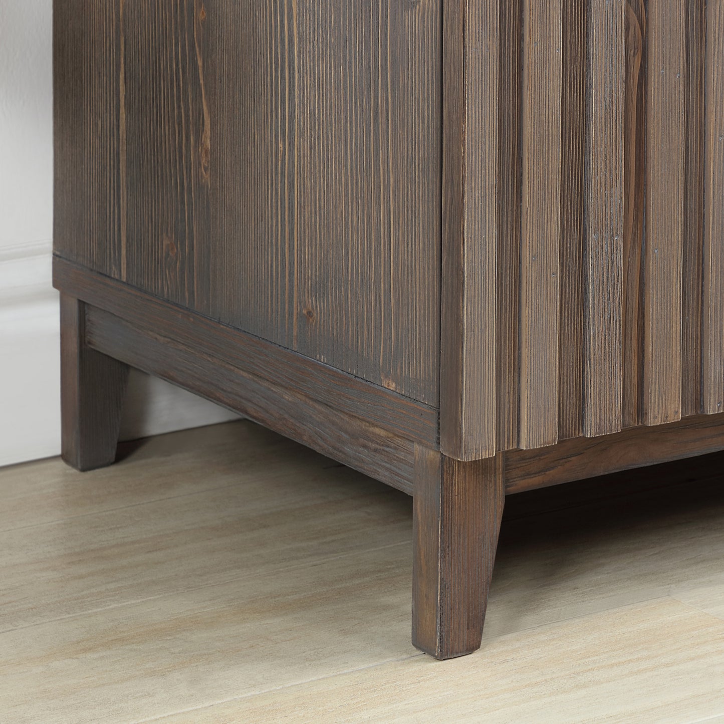 Vinnova, Palos 24" Free-standing Single Bath Vanity in Spruce Aged Brown with Drop-In White Ceramic Basin Top and Mirror