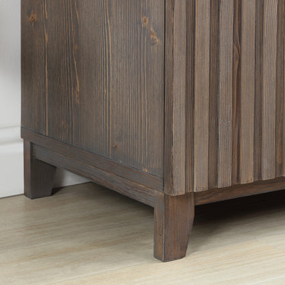 Vinnova, Palos 30" Free-standing Single Bath Vanity in Spruce Aged Brown with Drop-In White Ceramic Basin Top and Mirror