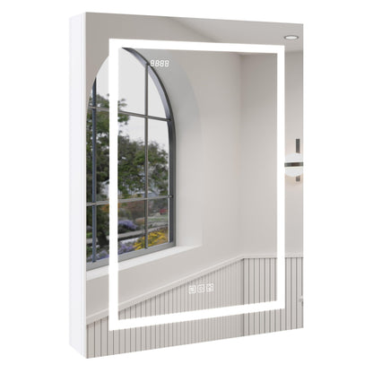 Ayna Decors Neo 24 Inch Silver LED Mirror Cabinet