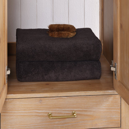 Vinnova, Gela 24" Single Sink Bath Vanity in Fir Wood Brown with Drop-In White Ceramic Basin and Mirror