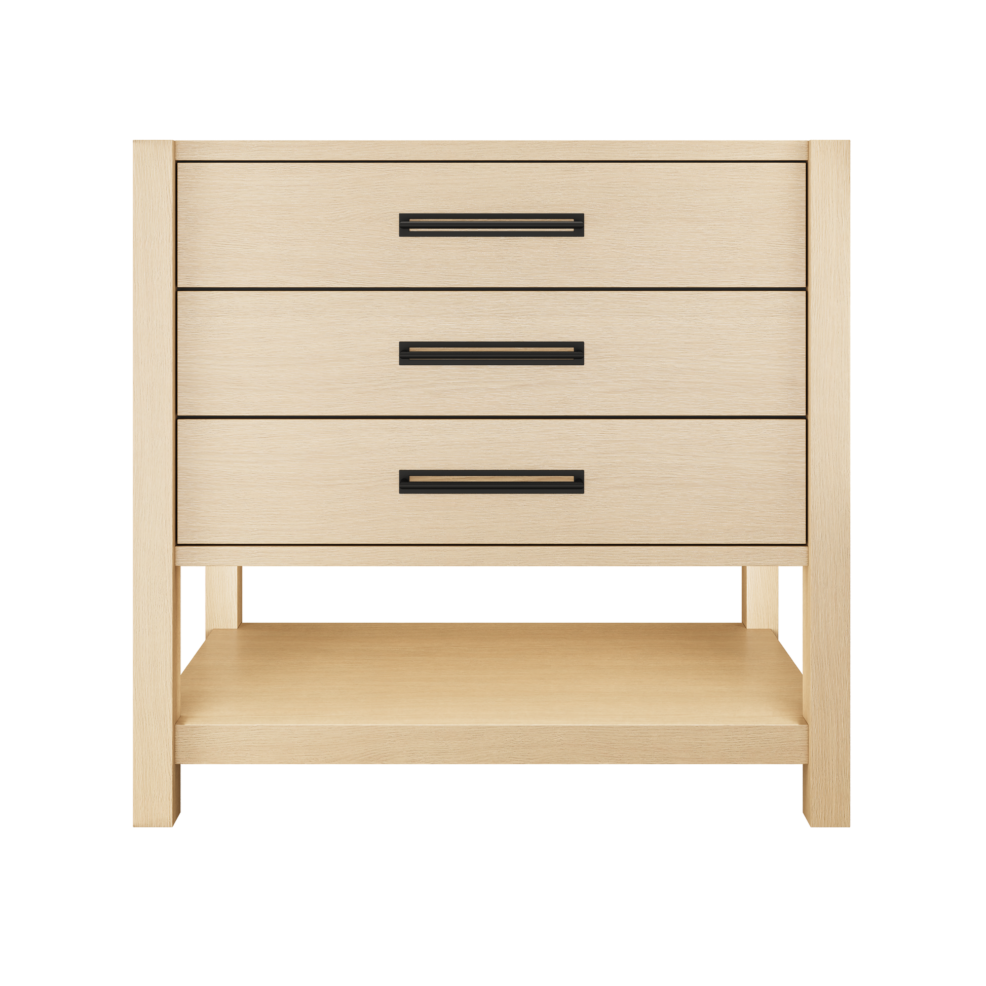 Kiawah 3-Drawer Single Bath Vanity 36in Natural Weathered Matte Black