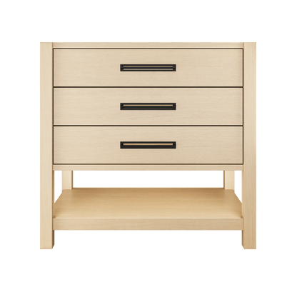 Kiawah 3-Drawer Single Bath Vanity 36in Natural Weathered Matte Black