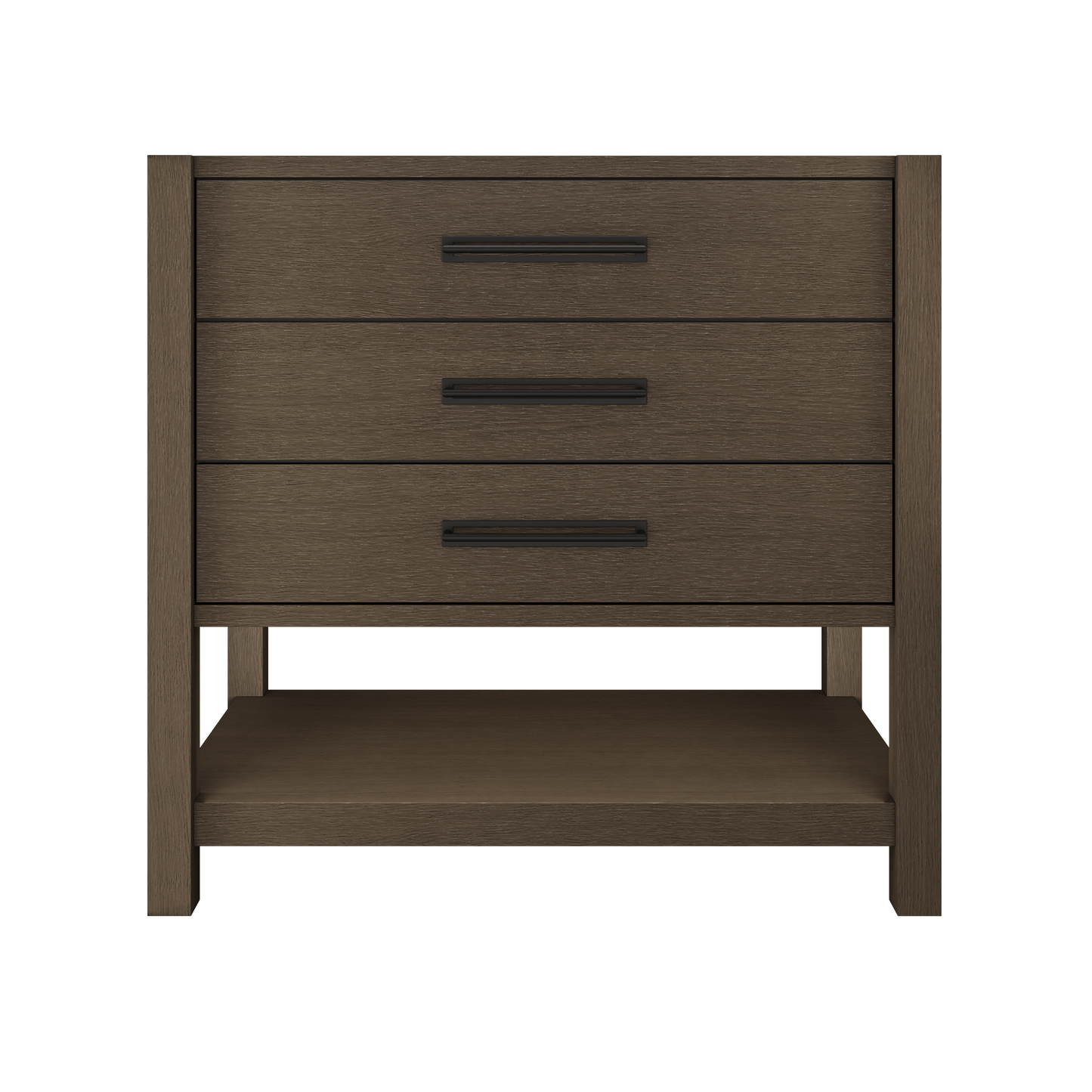 Kiawah 3-Drawer Single Bath Vanity 36in Russet Shadow Matte Black