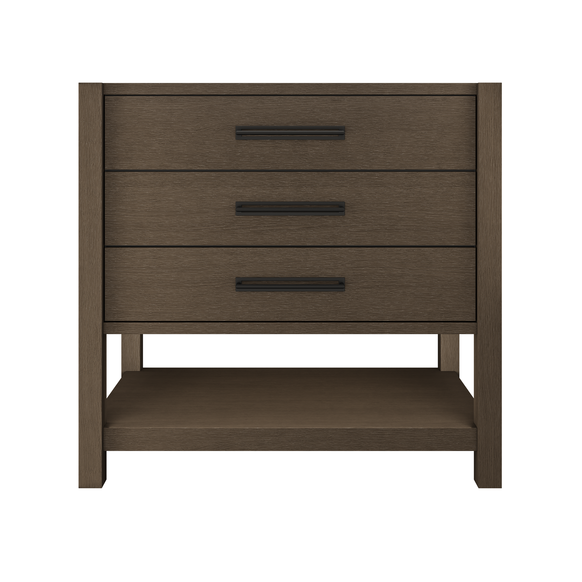 Kiawah 3-Drawer Single Bath Vanity 36in Russet Shadow Matte Black