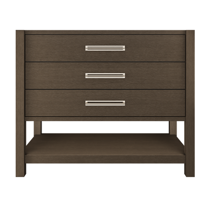 Kiawah 3-Drawer Single Bath Vanity 42in Russet Shadow Satin Nickel