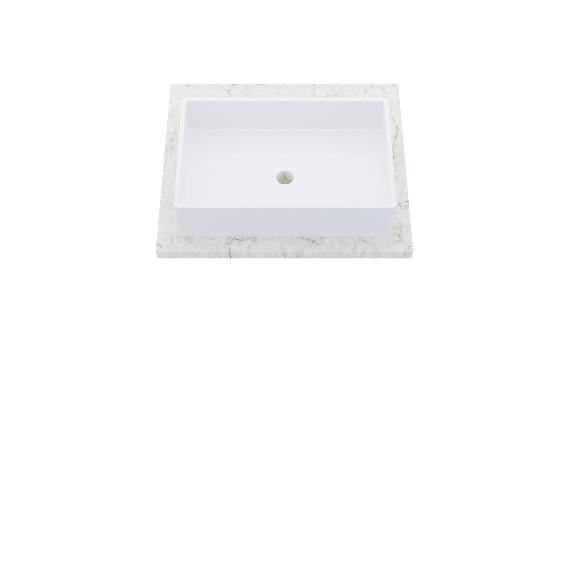 25" Vanderloc Silestone® Quartz Bathroom Vanity Top | Single Vigo Sink | Centered in Lusso