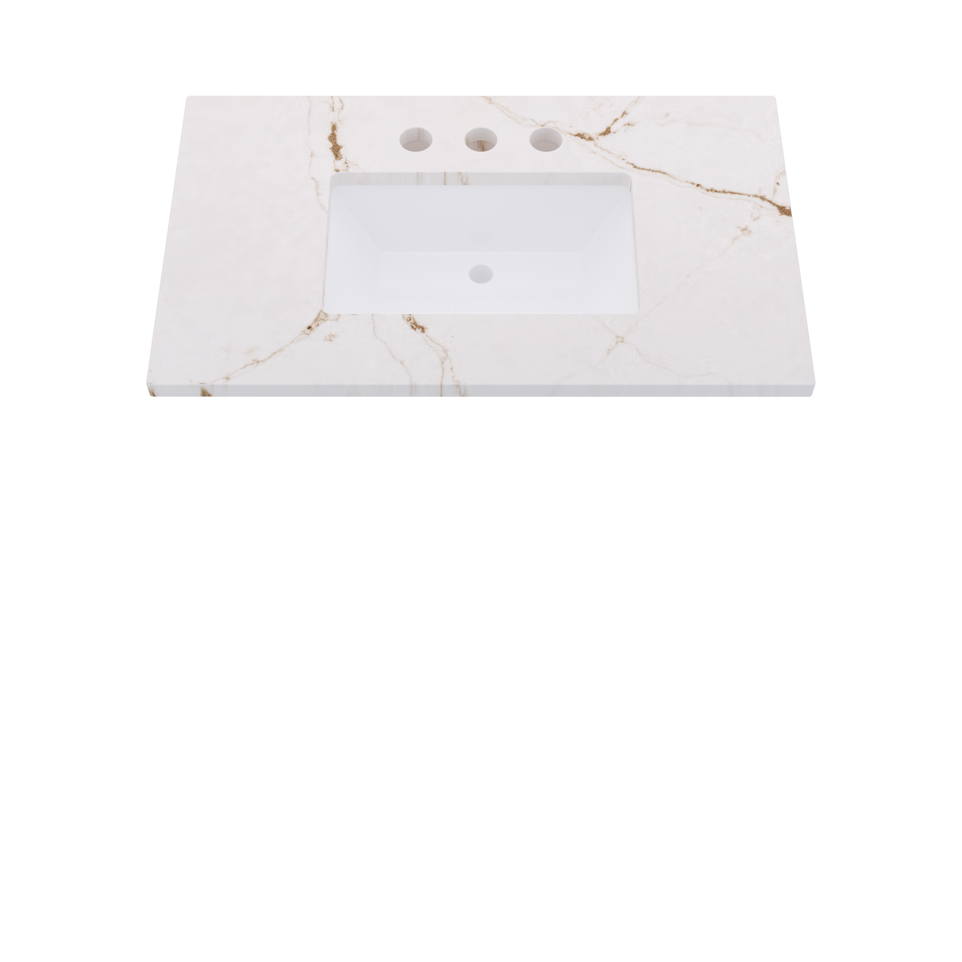 37" Vanderloc Silestone® Quartz Bathroom Vanity Top | Single Rectangle Sink | Centered in Versailles Ivory