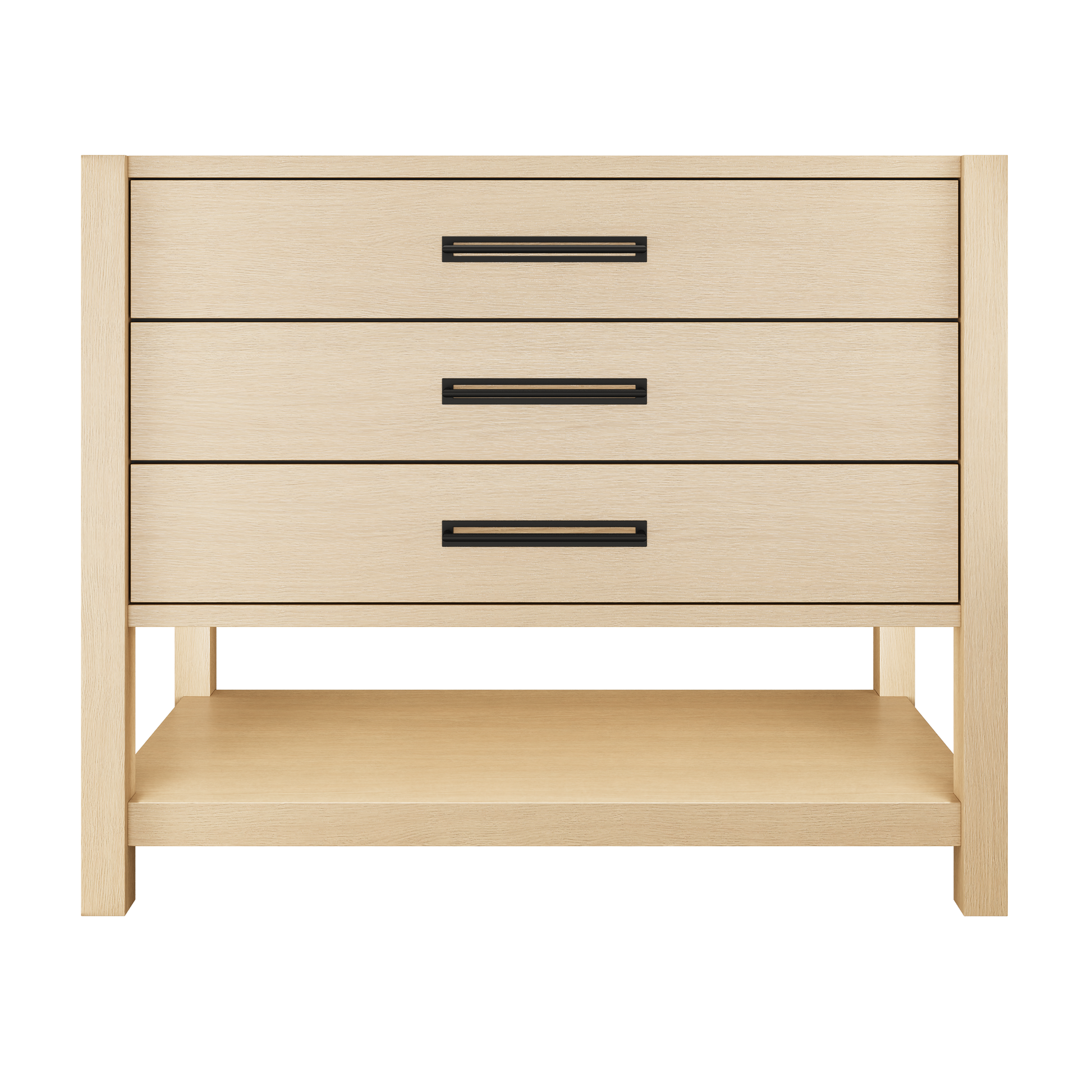 Kiawah 3-Drawer Single Bath Vanity 42in Natural Weathered Matte Black