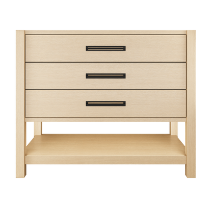 Kiawah 3-Drawer Single Bath Vanity 42in Natural Weathered Matte Black