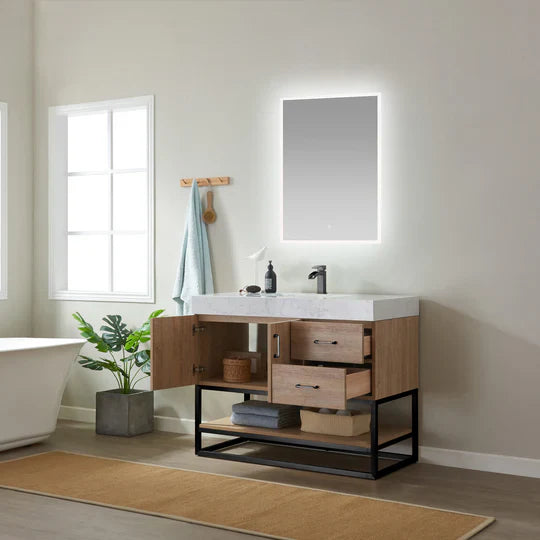 Vinnova Alistair bathroom vanity in North American Oak — view 4