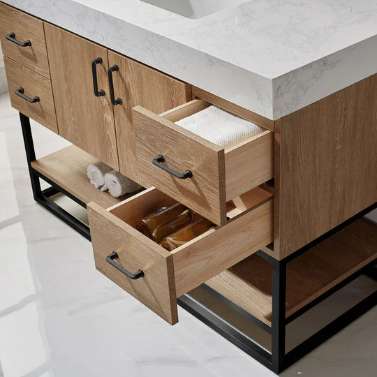 Vinnova Alistair bathroom vanity in North American Oak — view 4