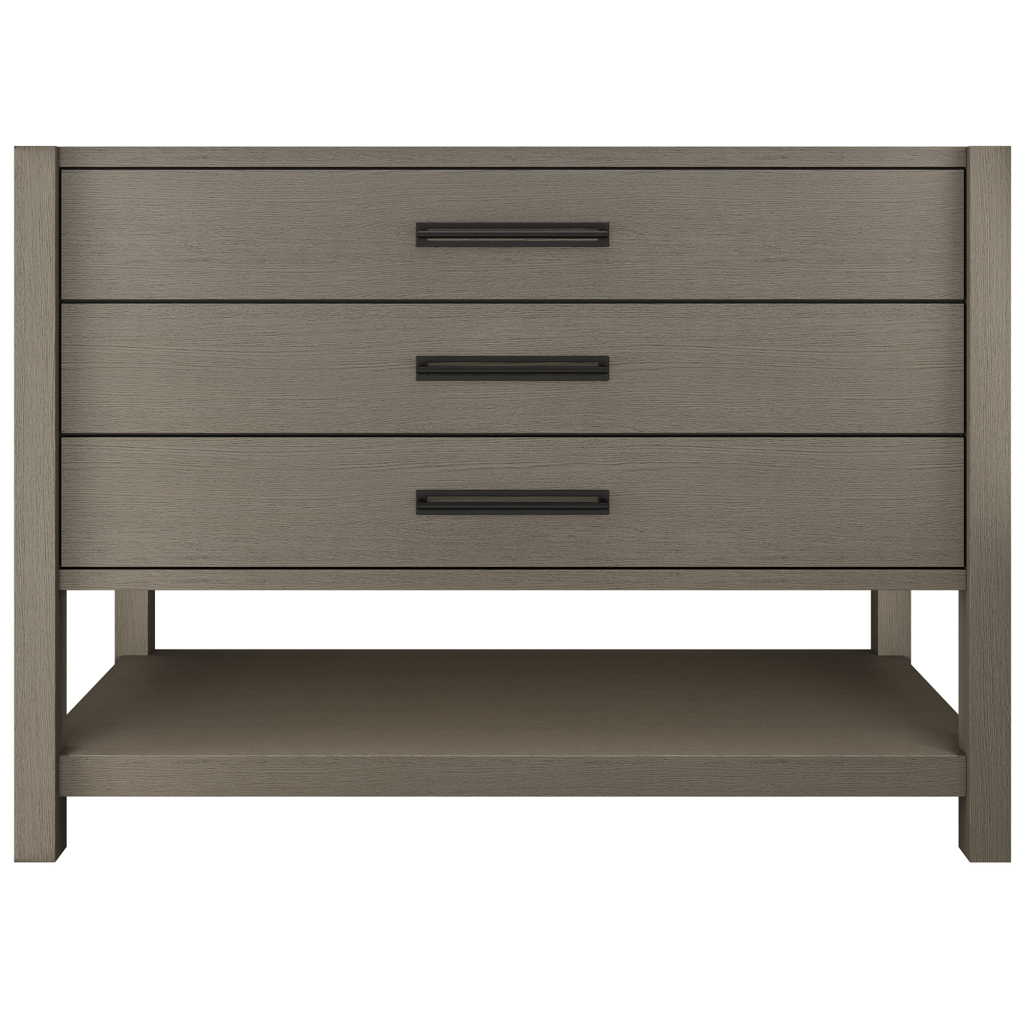 Kiawah 3-Drawer Single Bath Vanity 48in Gray Weathered Matte Black