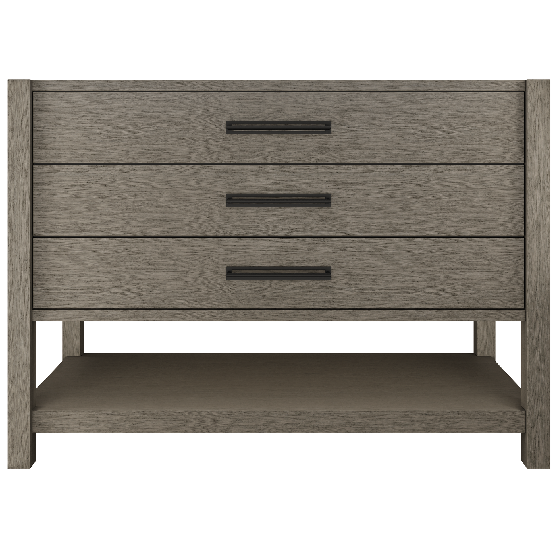 Kiawah 3-Drawer Single Bath Vanity 48in Gray Weathered Matte Black