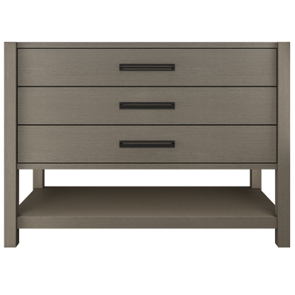 Kiawah 3-Drawer Single Bath Vanity 48in Gray Weathered Matte Black